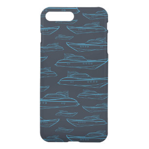 Blue Yacht Pattern iPhone 8 Plus/7 Plus Case