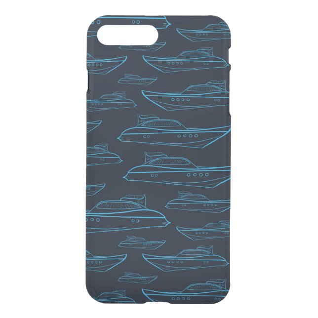 Blue Yacht Pattern Uncommon iPhone Case (Back)
