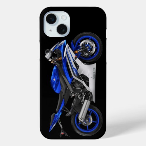 Blue Yamaha Yzf_R6 Motorcycle iPhone 15 Plus Case