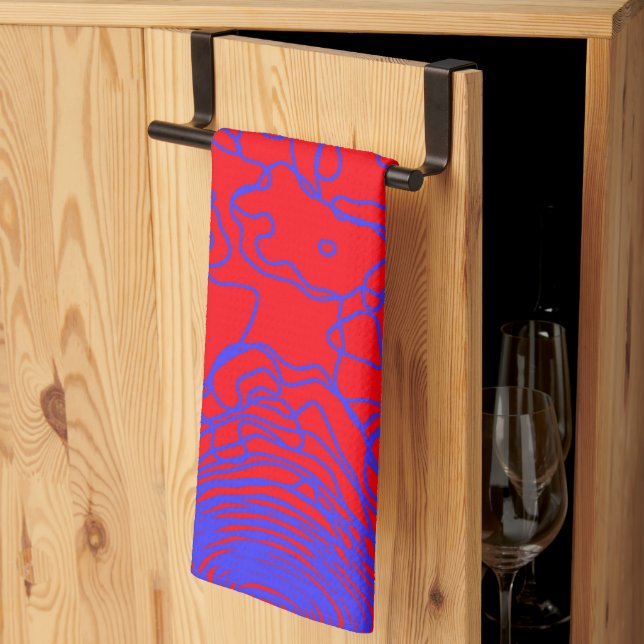 Blue Yarn Kitchen Towels (Thirds Fold)