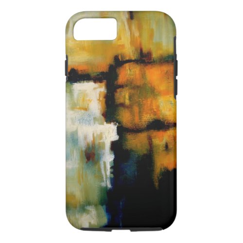 Blue Yellow Abstract Expressionist Artwork iPhone 87 Case