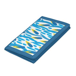 Blue Yellow Abstract Leaves Trendy