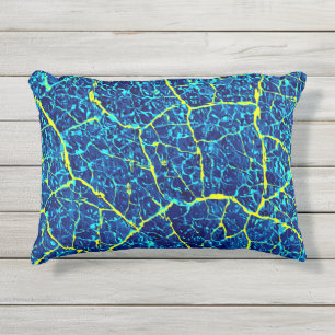 Blue / Yellow Abstract Outdoor Pillow