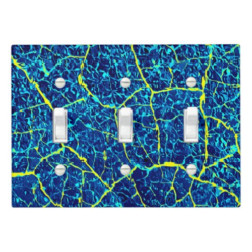 Blue  Yellow Abstract Pattern Light Switch Cover