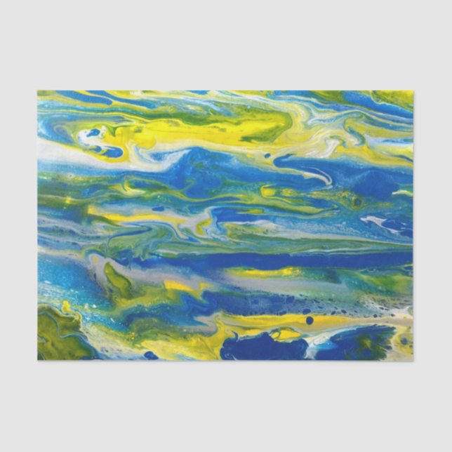 Blue & Yellow Abstract Tissue Paper (Front)