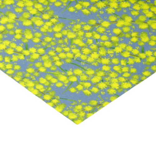 Blue yellow acacia art tissue paper