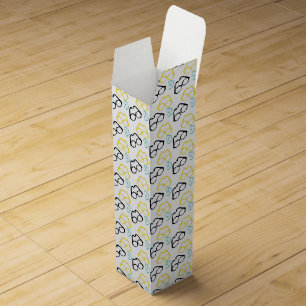 Blue Yellow and Black Eyeglasses Patterned Wine Box
