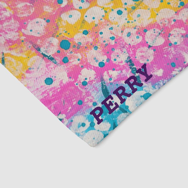 Blue, Yellow, and Pink Abstract Art Pet Bandana Collar (Corner)