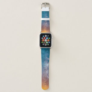 BLUE, YELLOW, AND PURPLE STARRY SKY DURING NIGHTTI APPLE WATCH BAND