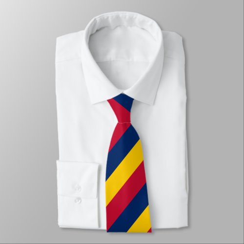 Blue Yellow and Red Regimental Stripe Tie
