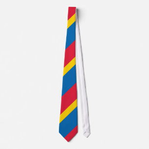 Blue Yellow and Red Striped Neck Tie