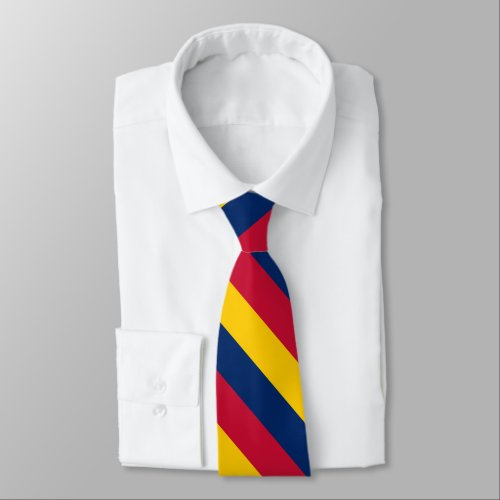 Blue Yellow and Red University Stripe Neck Tie