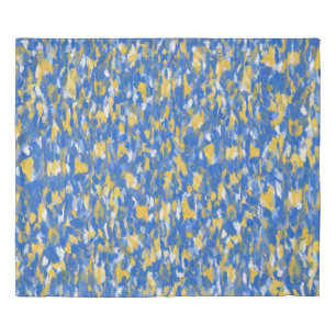 Blue, Yellow and White Paint Splashes  Duvet Cover