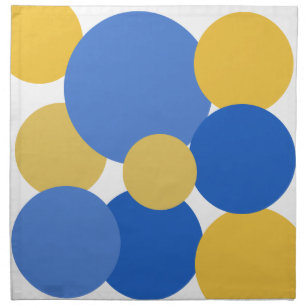 Blue, Yellow and White Polka Dots Cloth Napkin