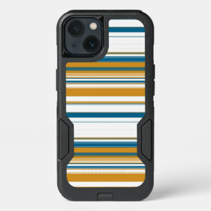 Blue Yellow and White Stripes iPhone 13 Case
