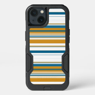 Blue Yellow and White Stripes iPhone 13 Case
