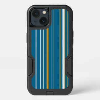 Blue Yellow and White Stripes iPhone 13 Case