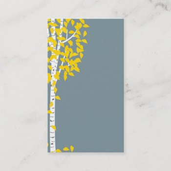 Blue Yellow Aspen Tree Business Cards by cbendel at Zazzle