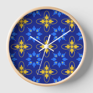 Blue & Yellow Azulejo clock