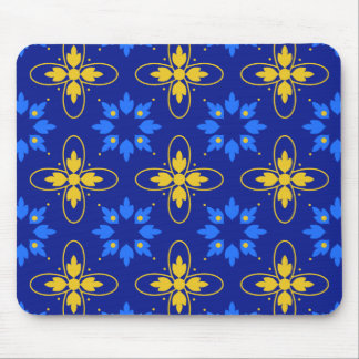 Blue & Yellow Azulejo Mouse Pad