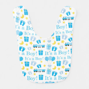 BLUE & YELLOW BABY BOY TOYS PRESENTS FEET BIB