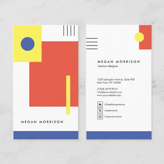 blue yellow bauhaus geometry business card (Creator Uploaded)