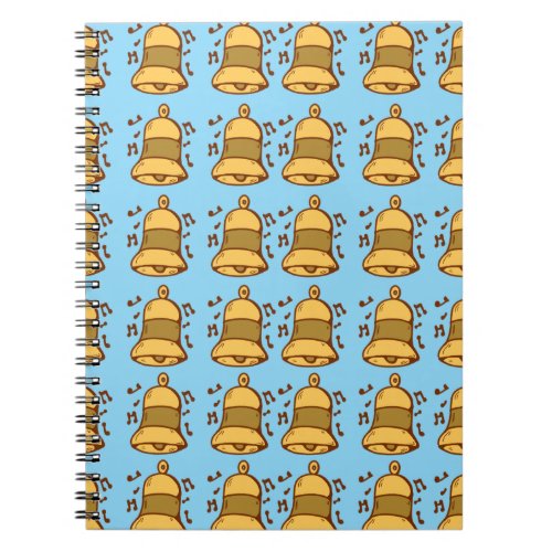 Blue Yellow Bell Christmas Notebook
