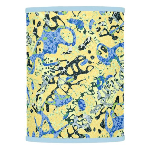 Blue Yellow Black Spotted Graphic Abstraction Lamp Shade