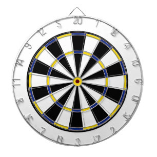 Blue Yellow Black White Dartboard