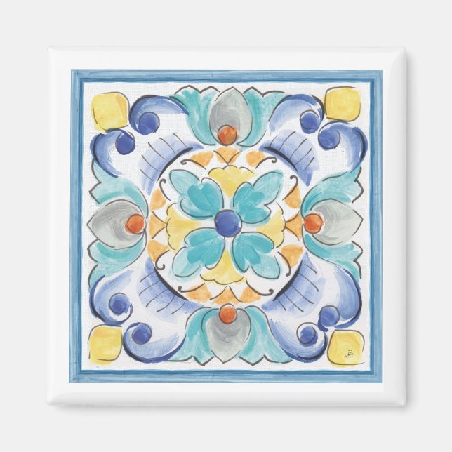 Blue & Yellow Bloom Magnet (Front)