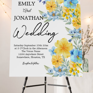 Blue Yellow Bold wildflower Foam Board