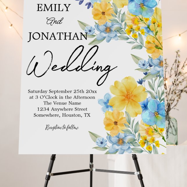 Blue Yellow Bold wildflower Foam Board (In Situ (Stand))