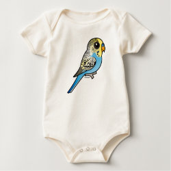 Customizable Blue & Yellow Budgie Infant Organic Creeper