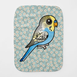 Customizable Blue & Yellow Budgie Burp Cloth