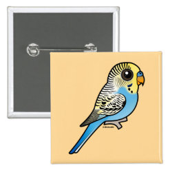 Customizable Blue & Yellow Budgie Square Button