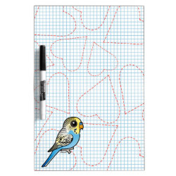 Customizable Blue & Yellow Budgie Medium Dry-erase Board
