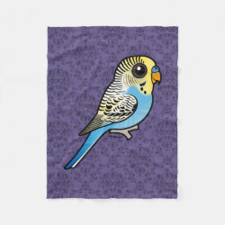Customizable Blue & Yellow Budgie Fleece Blanket, 30