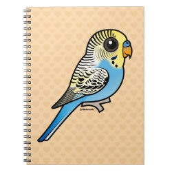 Customizable Blue & Yellow Budgie Photo Notebook (6.5