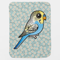 Customizable Blue & Yellow Budgie Baby Blanket