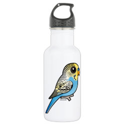 Customizable Blue & Yellow Budgie Water Bottle (24 oz)