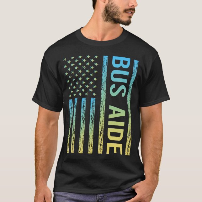 Blue Yellow Bus Aide T-Shirt (Front)