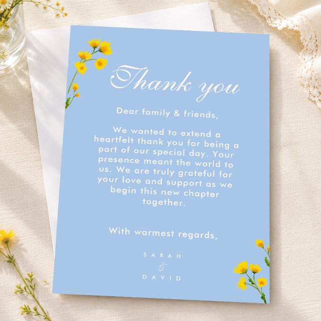 Blue & Yellow buttercup thank you card (Creator Uploaded)