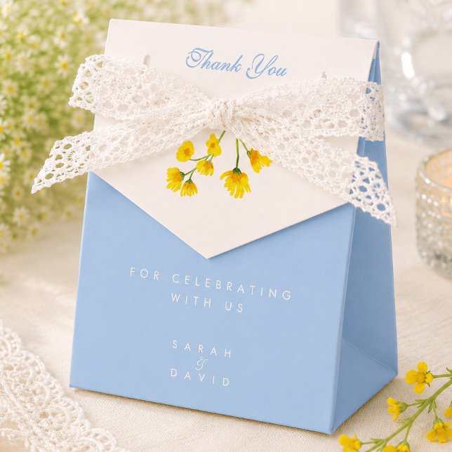 Blue & Yellow buttercup Wedding Favor Boxes (Creator Uploaded)