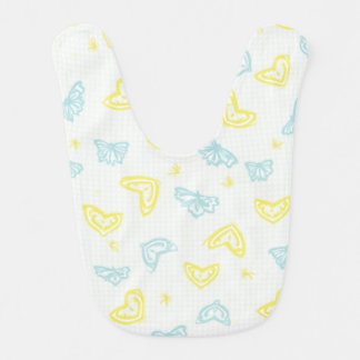 blue yellow butterfly baby bib