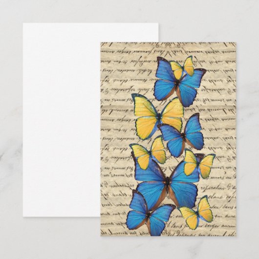 Blue & yellow butterrflies (Front/Back)