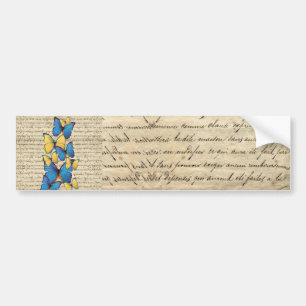 Blue & yellow butterrflies bumper sticker