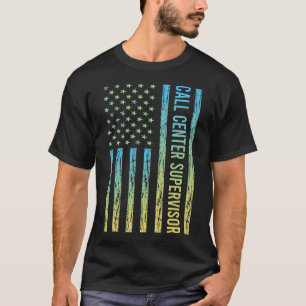 Blue Yellow Call Center Supervisor T-Shirt