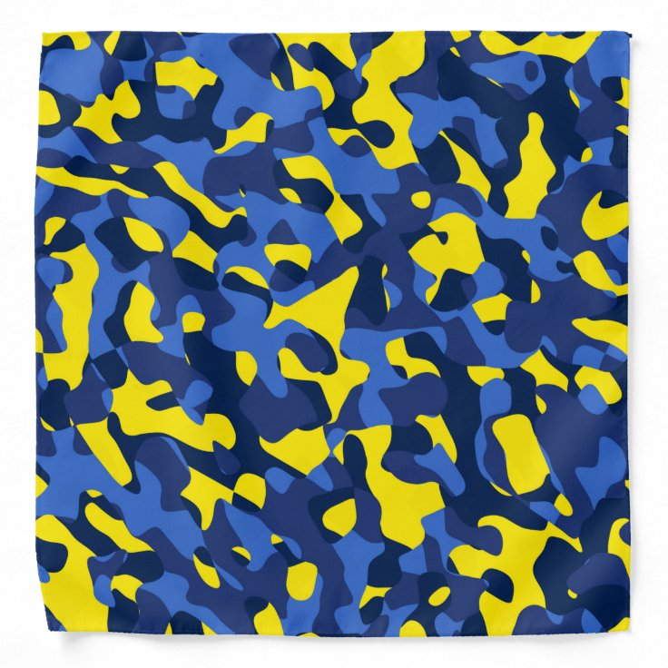 Blue Yellow Camouflage Print Pattern Bandana Zazzle