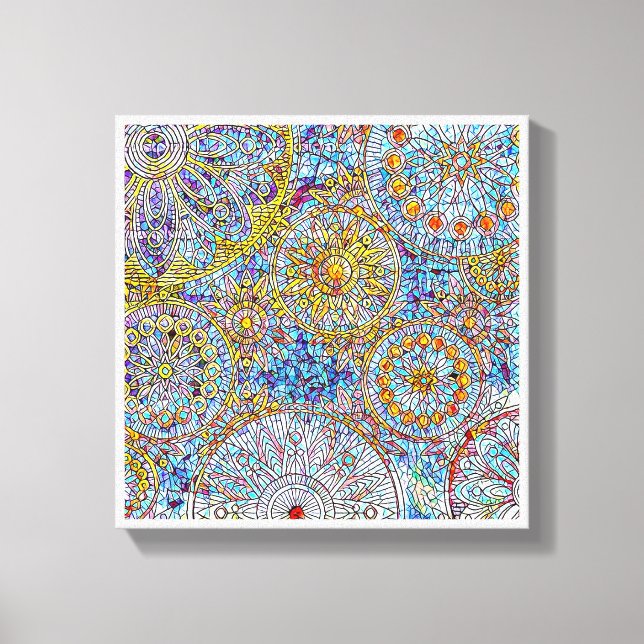 Blue & Yellow Canvas Wall Art12" x 12", 1.5", Print (Front)