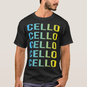 Blue Yellow Cello Cellist T-Shirt